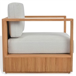 Lucian Coastal Beach Natural Reeded Teak Outdoor Patio Arm Chair|