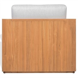 Lucian Coastal Beach Natural Reeded Teak Outdoor Patio Arm Chair|