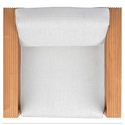 Lucian Coastal Beach Natural Reeded Teak Outdoor Patio Arm Chair|