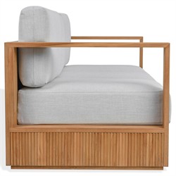 Lucian Coastal Beach Natural Reeded Teak Outdoor Patio Sofa - 80"|