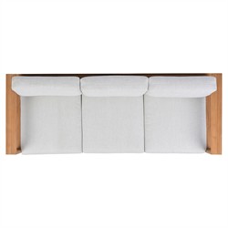 Lucian Coastal Beach Natural Reeded Teak Outdoor Patio Sofa - 80"|