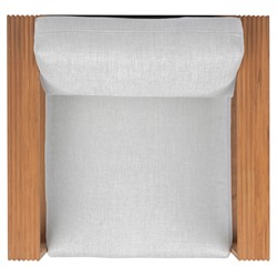 Lucian Coastal Beach Natural Reeded Teak Outdoor Swivel Arm Chair|