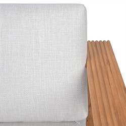 Lucian Coastal Beach Natural Reeded Teak Outdoor Swivel Arm Chair|