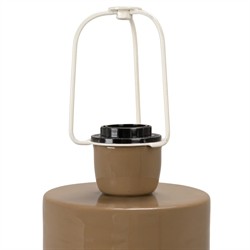 Collins Traditional Scalloped Shade Glossy Taupe Table Lamp|