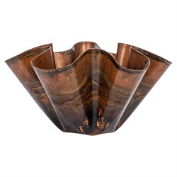 Brynn Updated Traditional Antique Copper Scalloped Table Vase|