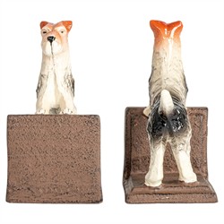 Stanton Updated Traditional White Jack Russell Terrier Bookends|