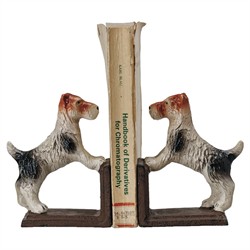 Stanton Updated Traditional White Jack Russell Terrier Bookends|