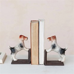 Stanton Updated Traditional White Jack Russell Terrier Bookends|