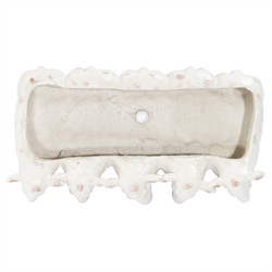 Noemie French Country Distressed White Resin Sheep Planter|