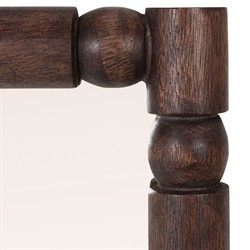 Yvonne Coastal Beach Dark Walnut Wood Rectangular Wall Mirror|