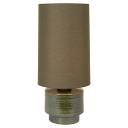 Faye Updated Traditional Dark Green Glazed Ceramic Table Lamp|