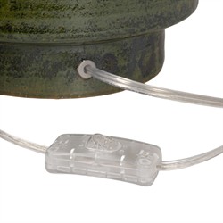 Faye Updated Traditional Dark Green Glazed Ceramic Table Lamp|