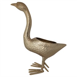 Maren French Country Gold Aluminum Goose Outdoor Planter|