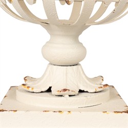 Elodie French Country Distressed White Iron Lattice Urn Planter - 16.5"|