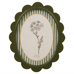 Linara Updated Traditional Yellow Floral Green Frame Illustration - Set of 9|