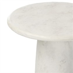 Emilia Modern Classic Off White Concrete Round Pedestal End Table|
