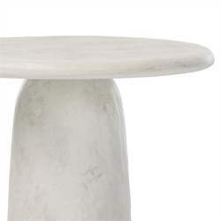 Emilia Modern Classic Off White Concrete Round Pedestal End Table|