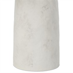 Emilia Modern Classic Off White Concrete Round Pedestal End Table|