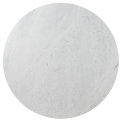 Teddie Rustic Lodge White Marble Black Oak Wood Round Coffee Table|