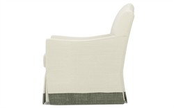 Amoret Cloud Performance Moss Linen Skirted Swivel Chair|