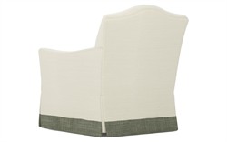 Amoret Cloud Performance Moss Linen Skirted Swivel Chair|
