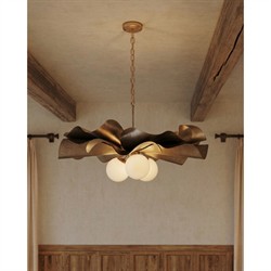 Petalia Traditional Sculptural Bloom Antique Platinum Steel Chandelier|