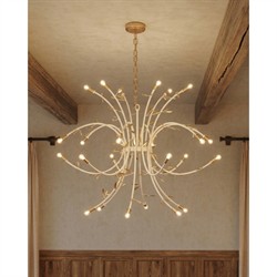 Sylvaire French Country White Steel Vine Arch Chandelier|