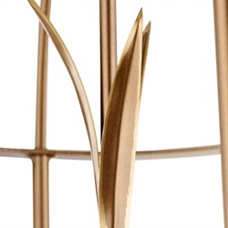 Arden French Country Antique Brass Steel Floral Lantern|