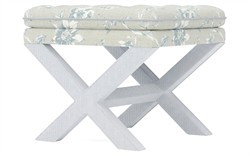 Frederica Garden Mist Sunbrella Botanical Ottoman|