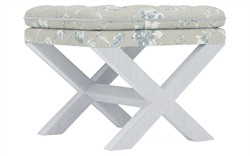 Frederica Garden Mist Sunbrella Botanical Ottoman|