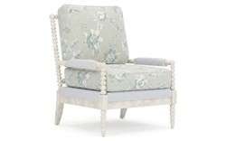 Coralie Garden Mist Sunbrella Botanical Vintage White Chair|