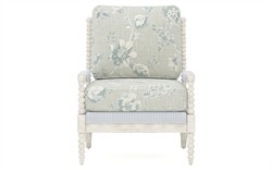 Coralie Garden Mist Sunbrella Botanical Vintage White Chair|