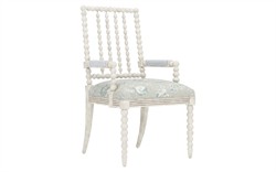 Sabinna Garden Mist Sunbrella Botanical Vintage White Dining Arm Chair|