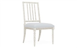 Sabinna Sea Breeze Sunbrella Stripe Vintage White Dining Side Chair|