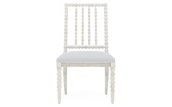 Sabinna Sea Breeze Sunbrella Stripe Vintage White Dining Side Chair|
