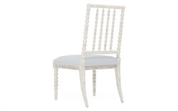 Sabinna Sea Breeze Sunbrella Stripe Vintage White Dining Side Chair|
