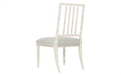Sabinna Garden Mist Sunbrella Botanical Vintage White Dining Side Chair|