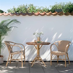 Clara Coastal Beach Brown Woven Aluminum Stackable Outdoor Dining Arm Chair|