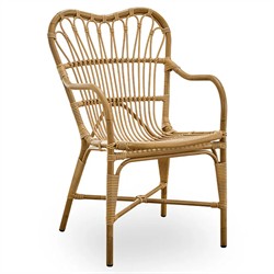 Claire Coastal Beach Brown Woven Aluminum Stackable Outdoor Dining Arm Chair|