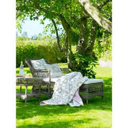 Lara Coastal Beach Antique Woven Aluminum Outdoor Chaise Lounge|