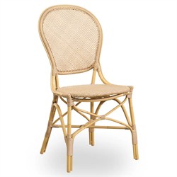 Lydia French Country Natural Woven Aluminum Outdoor Dining Chair|
