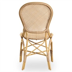 Lydia French Country Natural Woven Aluminum Outdoor Dining Chair|