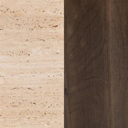 Hailey Modern Classic Travertine Brown Mango Wood Fluted Round Coffee Table|