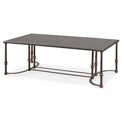 Century Arezzo Updated Traditional Grey Metal Rectangular Coffee Table|