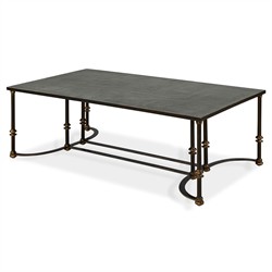 Century Arezzo Updated Traditional Grey Metal Rectangular Coffee Table|