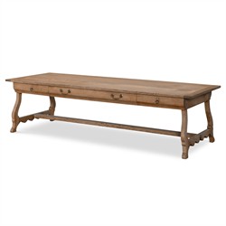 Century Manning Traditional Distressed Brown Oak Rectangular Storage Coffee Table|