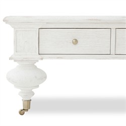 Century Grand Updated Traditional White Wash Oak Rectangular Storage Coffee Table|