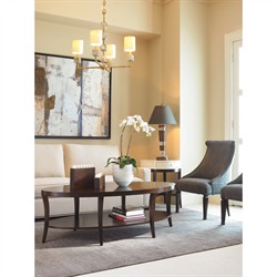 Century Tribeca Modern Classic Brown Maple Wood Oval Coffee Table|