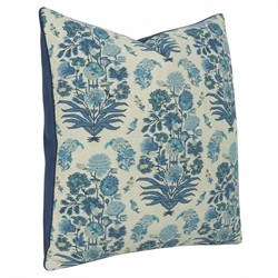 Calista Updated Traditional Blue Floral Throw Pillow - 22x22|