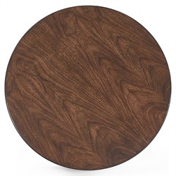 Bedford Updated Traditional Dark Brown Wood Round Side Table|